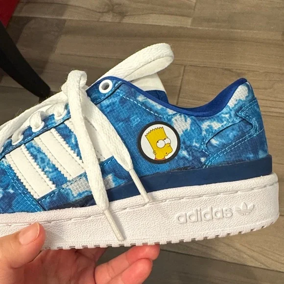 Adidas the Simpsons Forum Low J Kids Tie-Dye Blue Sneakers